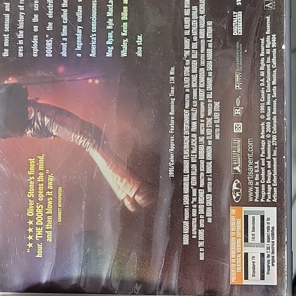 Special Artisan Edition of The Doors film on a two-disc DVD set Used Condtion - Picture 9 of 12